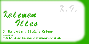 kelemen illes business card